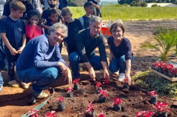 Foto - Implementado canteiro de paisagismo sustentável na Escola Estadual São Pio X