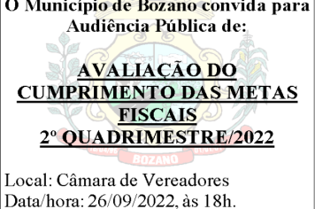 Município chama população para audiências públicas previstas na Legislação