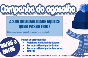 Campanha do agasalho de Bozano foi aberta nesta semana 