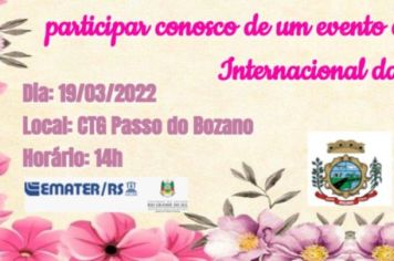 Mês da mulher será marcado por evento no dia 19