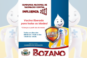 Vacinação conta Influenza 2023 liberada para todas as idades.