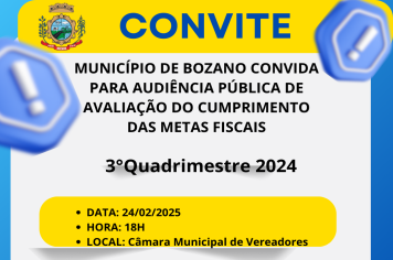 AUDIÊNCIA PÚBLICA DE AVALIAÇÃO DO CUMPRIMENTO DAS METAS FISCAIS