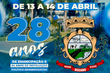 Shows irão animar o público no aniversário de Bozano