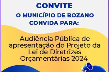 Audiência pública sobre a LDO 2024 será realizada nesta quinta-feira, 28