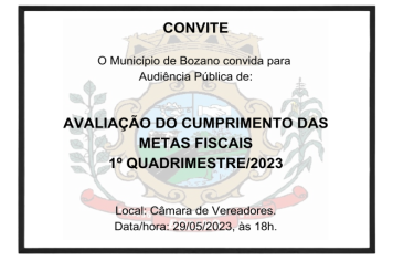  Audiência Pública de Avaliação do Cumprimento das Metas Fiscais 1º Quadrimestre/2023.