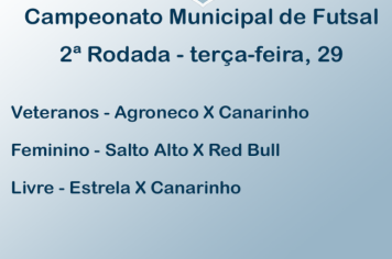 Segunda rodada do municipal de Futsal acontece nesta terça-feira, 29