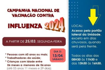 Vacinação contra gripe inicia na próxima segunda-feira, 25