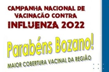 Bozano tem maior cobertura vacinal contra a gripe na região da Amuplam