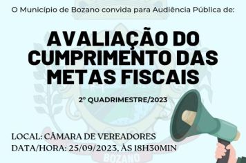 Audiência pública para avaliar cumprimento das metas fiscais será realizada nesta segunda-feira, 25