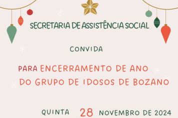 Grupo de idosos realiza encontro de encerramento do ano nesta quinta-feira, 28