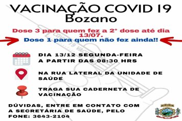 Secretaria da Saúde dá sequência a vacinação contra a Covid-19