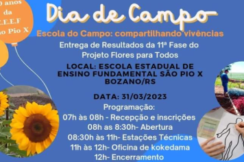 Administração municipal estará presente no Dia de Campo da Escola Estadual São Pio X