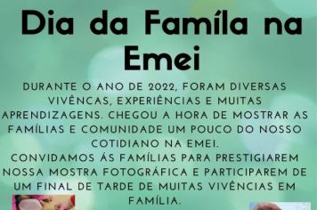 Dia da Família da EMEI acontece dia 8