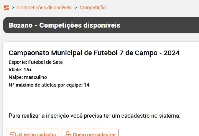 Inscrição de equipes no Campeonato de Futebol 7 segue até esta quarta-feira, 21