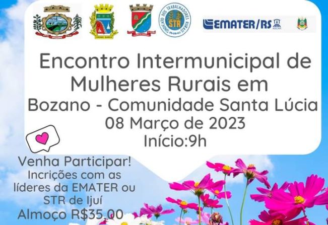 Encontro intermunicipal de mulheres ocorrerá em Bozano 