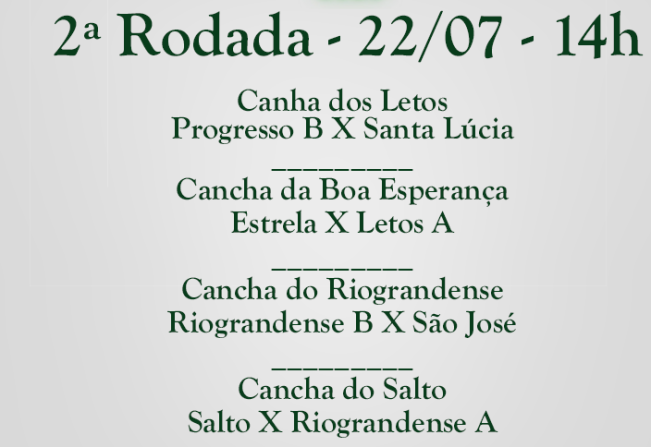 Confira os confrontos da 2ª rodada do Municipal de Bochas