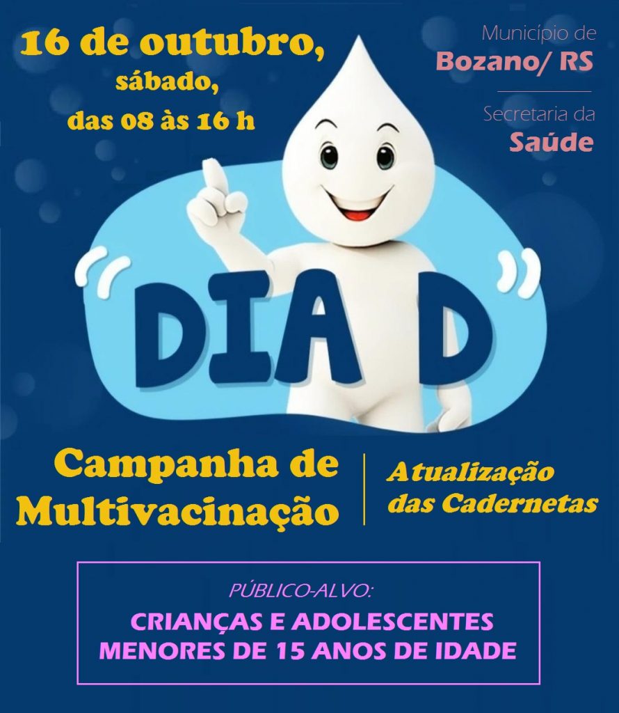 Agende-se: Dia D de multivacinação será no sábado dia 16
