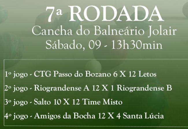 Confira os resultados da 7ª rodada do municipal de Bochas