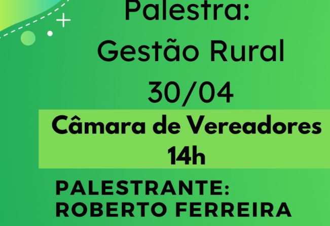 Palestra sobre IR Rural e emissão de NF Rural será realizada na próxima semana