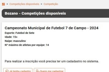 Inscrição de equipes no Campeonato de Futebol 7 segue até esta quarta-feira, 21
