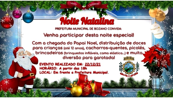 Papai Noel vai chegar em Bozano dia 22