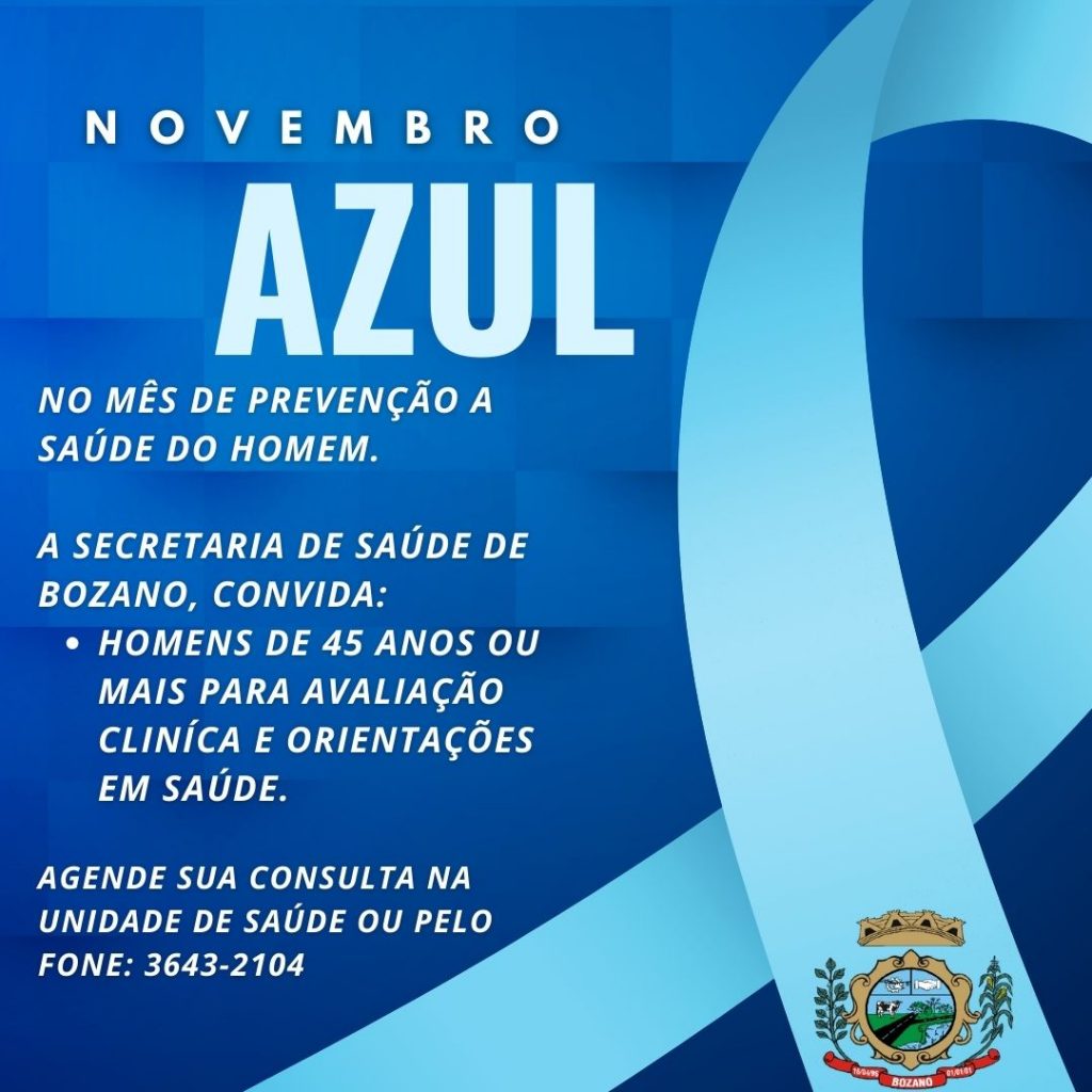 Novembro Azul: Homens com 45 anos ou mais podem agendar consulta na Unidade de Saúde